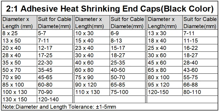 Диаметр 8 мм x 25 мм длина 2:1 термоусадочные концевые уплотнительные колпачки клей выстроились PE Изолированная Упаковка провода защитная крышка Нижняя кабельная втулка