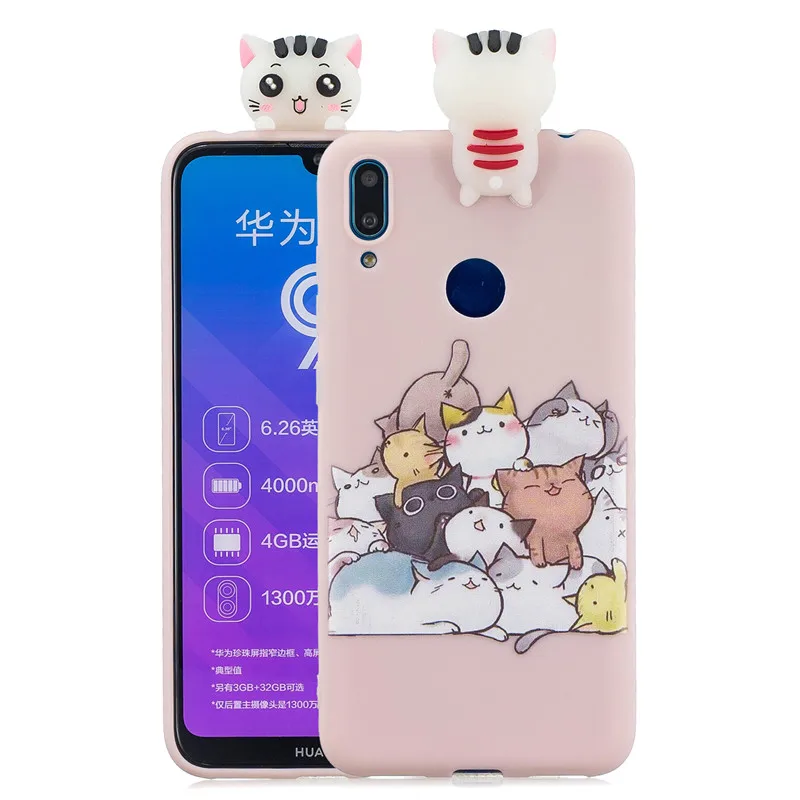 FLYKYLIN 3D игрушки Единорог чехол для huawei Y9 Y7 P30 Pro P20 P10 Lite задняя крышка на P8 Lite Мягкий ТПУ силиконовый чехол для телефона