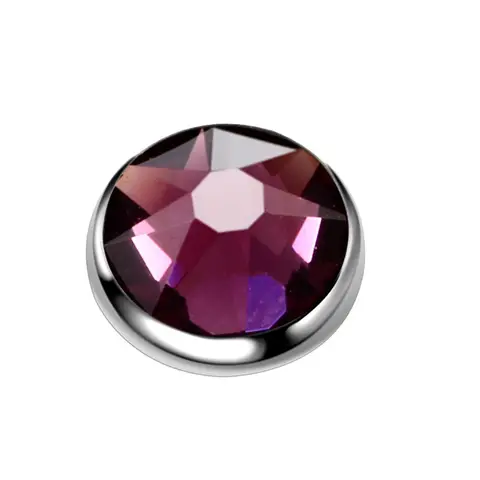 Sale G23 Titanium Silver Color Crystal Gems Dermal Anchor Top Piercing Skinner Diver Head Implants Body Piercing Jewelry 16g