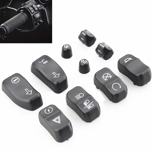 Chrome Hand Control Switch Housing Buttons Caps Fit For Harley Touring 1996-2013