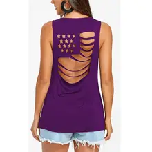 Женские повседневные рубашки без рукавов, однотонная майка с выемкой сзади, синие, черные, фиолетовые, серые летние обычные топы с вырезом