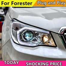 Добавить почтовые расходы для Subaru Forester фары 2013- светодиодный фары DRL H7 D2H Hid вариант Ангел глаз би ксенон луч