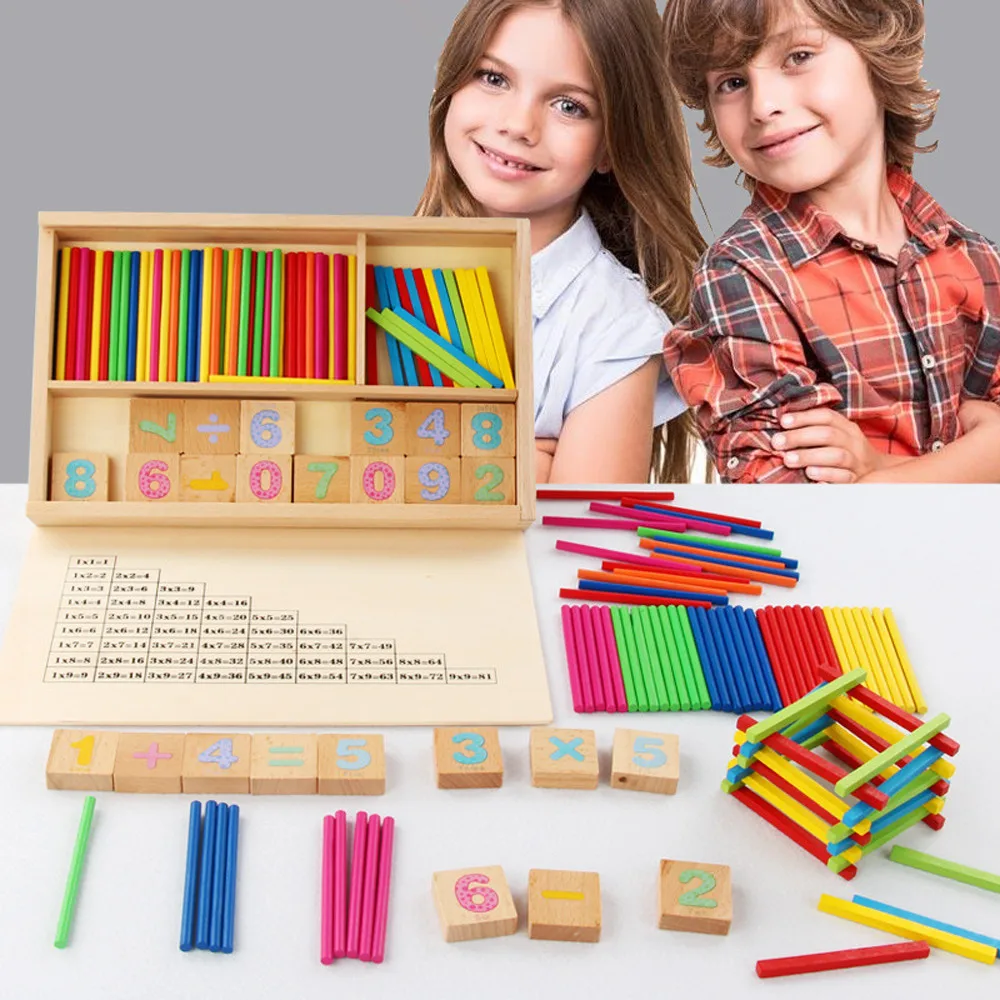 

Kids Wooden Numbers Early Learning Counting Educational Toy Math Manipulatives Gift toy For Children