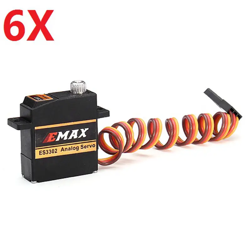 

6X EMAX ES3302 12.4g Mini Metal Gear Analog Servo for RC Airplane