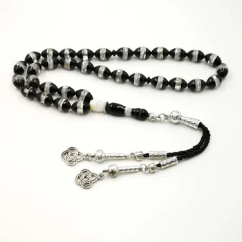 

Resin Tasbih turkish design black and white 33 Beads Gift for Ramadan tesbih bracelet Islam bracelet Man's Muslim Misbaha rosary