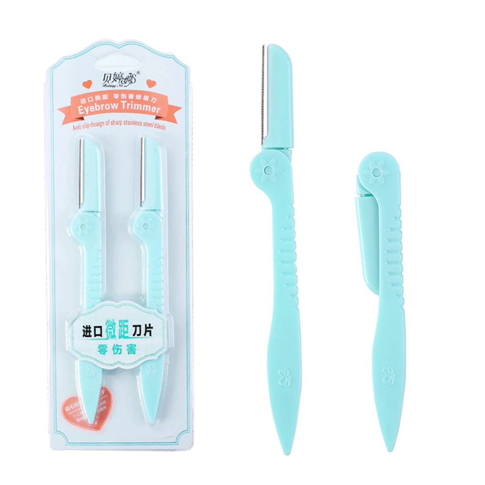 2pcs Professional Eyebrow Trimmer Makeup Razor Blade Safe Face Hair