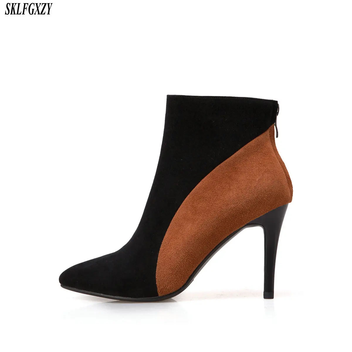 

2018 New fall leather women's boots 100% sheepskin heels women's boots European fashion women's shoes size 34-43