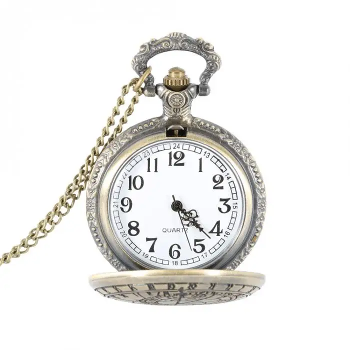 Цепочки и ожерелья часы Ретро стимпанк сплав кварцевые карманные часы римскими номер круглый корпус цепь часы подарки LL @ 17