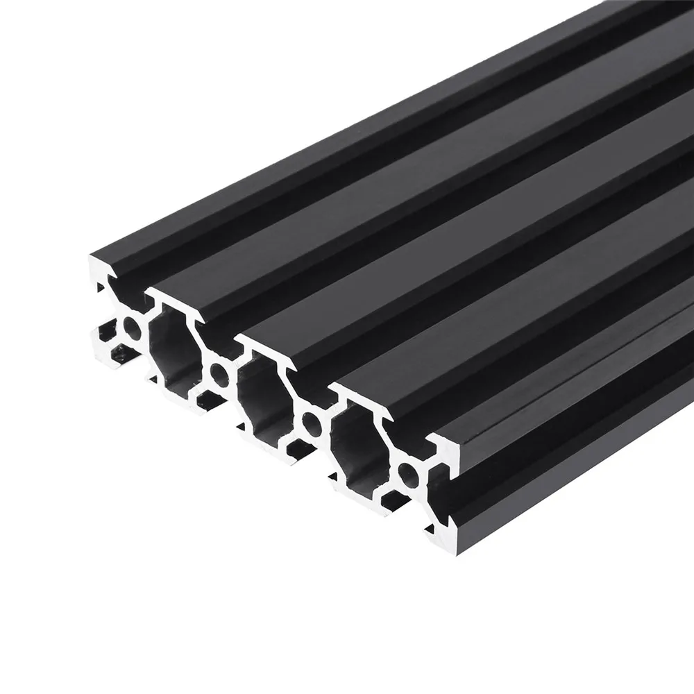 Черный 200-1000 мм 2080 V-Slot алюминиевый профиль экструзионная рама для лазерный гравировальный станок с ЧПУ 3d принтер Деревообработка DIY