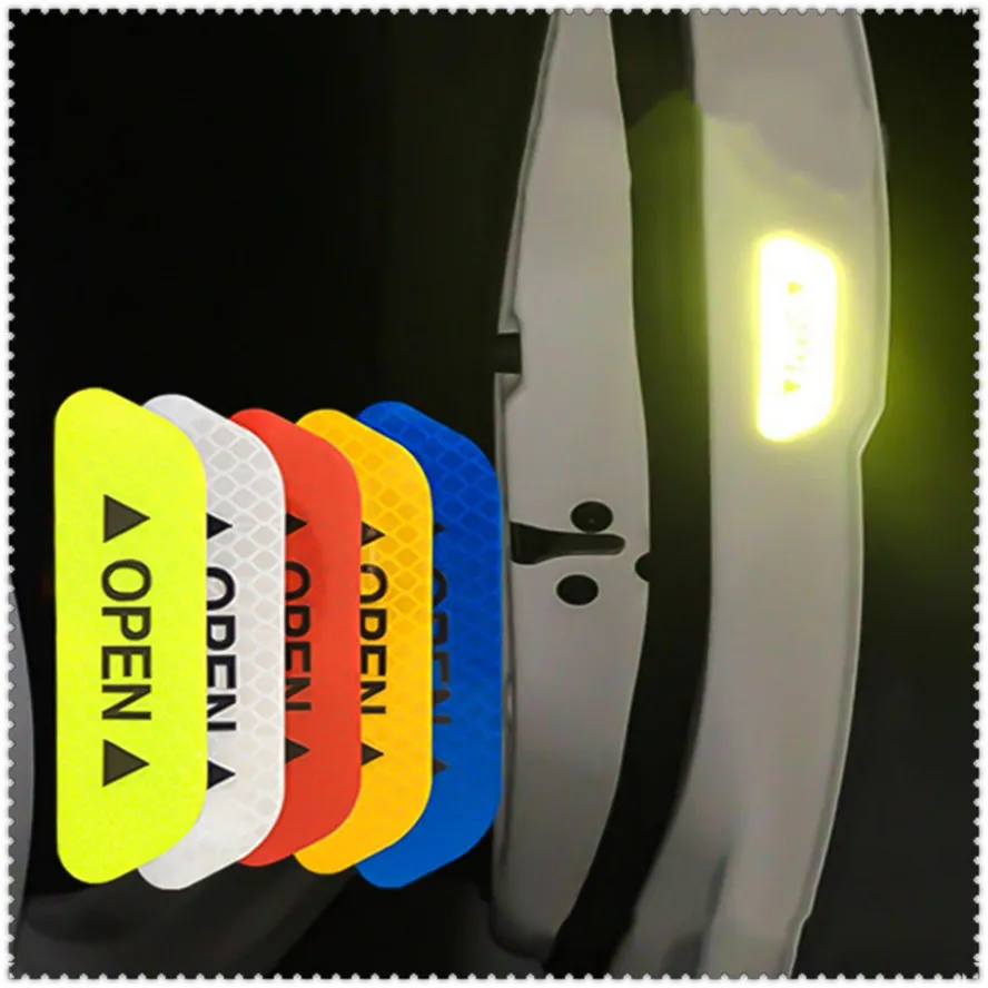 

4Pcs Car Door OPEN Reflective Tape Warning Mark Notice Sticker for Skoda Opel DAF RAM Trucks Paccar Ford Otosan Chrysler