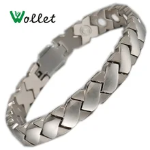 Wollet Ювелирный Титановый магнитный браслет для женщин и мужчин инфракрасный отрицательный ионный магнит забота о здоровье серебристый цвет