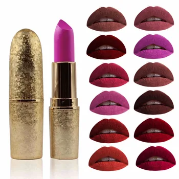 

Factory Direct Sale Waterproof Long Lasting Gold tube Matte lipstick Lip Makeup 288pcs