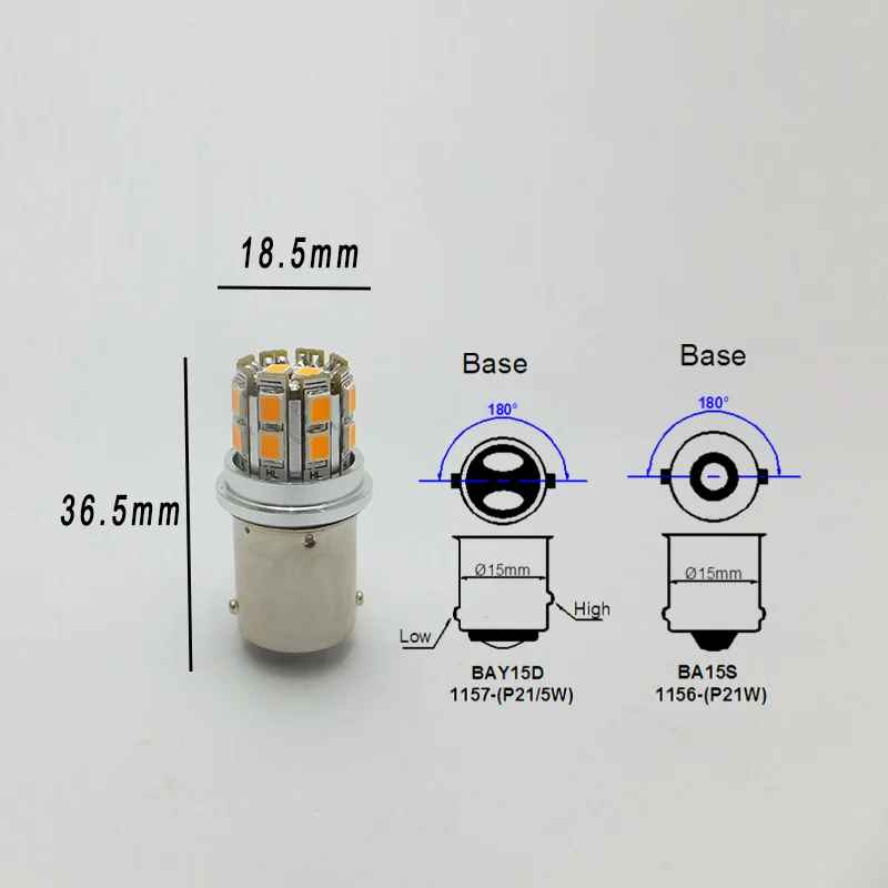 AMYWNTER P21W 1156 Ba15s 6V 12V led 3W Автомобильная Лампа-Стайлинг, лампа для фар, автомобильные лампы, желтый белый тормоз