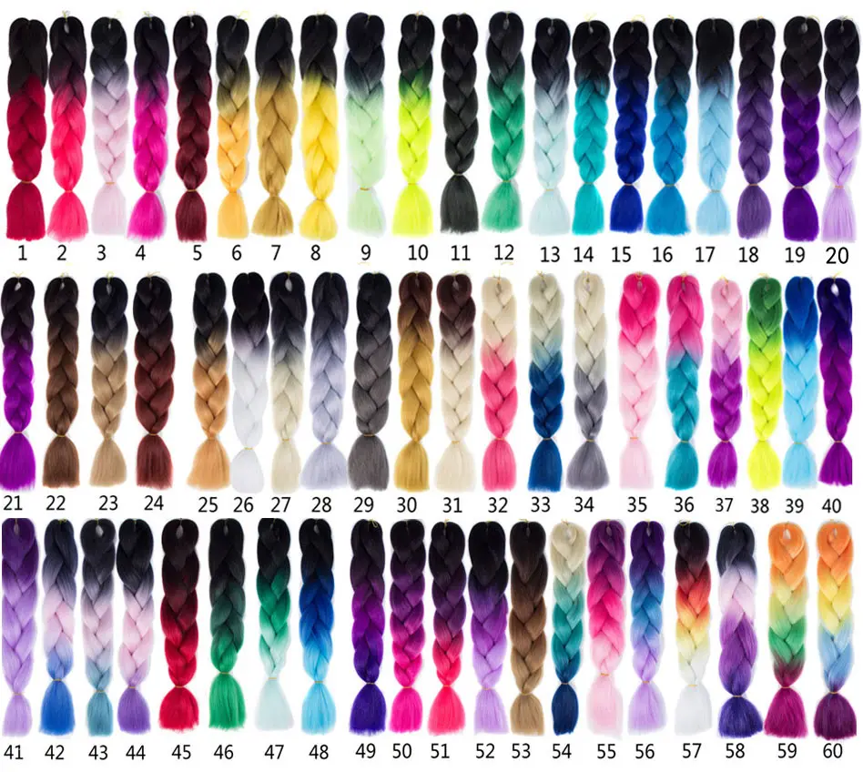 Шелковистые пряди, 24 дюйма, 100 г, Омбре, синтетические плетеные волосы для наращивания, для вязания крючком, косички, огромные косички, два тона, Омбре, цвет