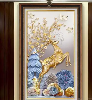 

DIY Diamond Painting 5D Full Round Diamond Embroidery Vertical version luxury elk,Cross Stitch,Rhinestone Diamond Mosaic Sale
