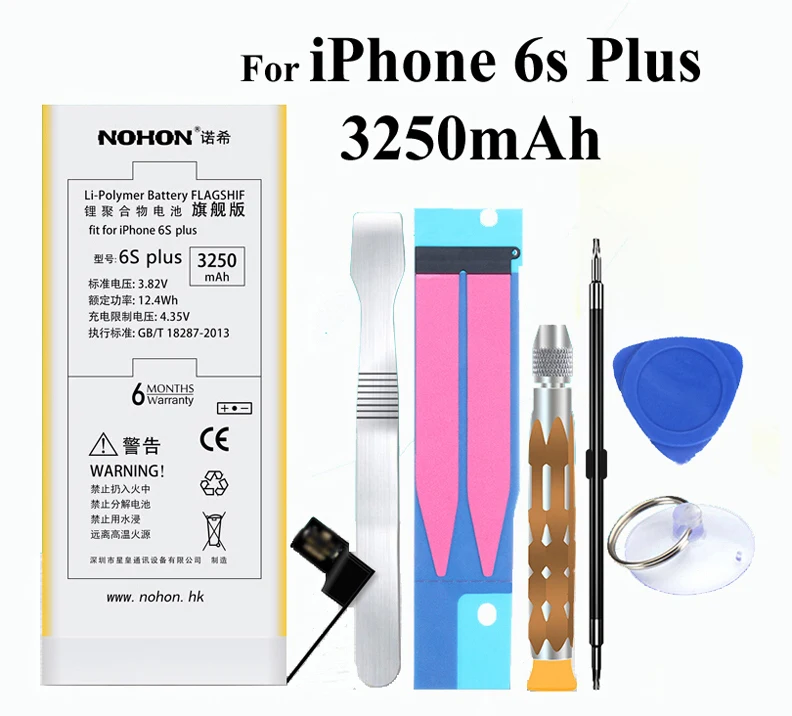 Аккумулятор NOHON для Apple iPhone 6s 6plus 6s Plus 8 Plus 1960~ 3250 мАч батарея+ инструменты для iPhone 6s 6plus 6s P 6 P 8 P 8 Plus батареи