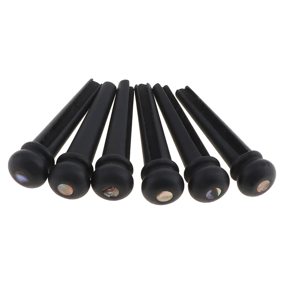 Buy 6pcs/set Black Ebony Shell Guitar Bridge Bone Pins