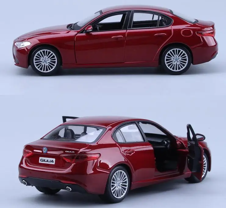 1:24 усовершенствованная модель автомобиля из сплава, высокое моделирование Alfa Romeo Giulia спортивные автомобильные игрушки, 4 открытые двери Коллекция Модель