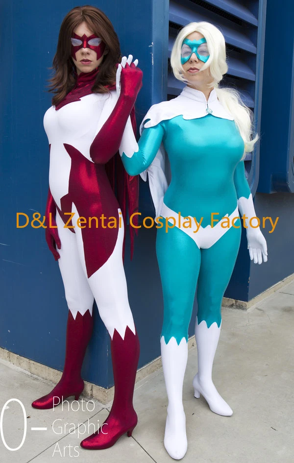 Free Shipping DHL DC Comics Hawk Hank Hall And Dove Spandex Female Dove Superhero Costume Cosplay H
