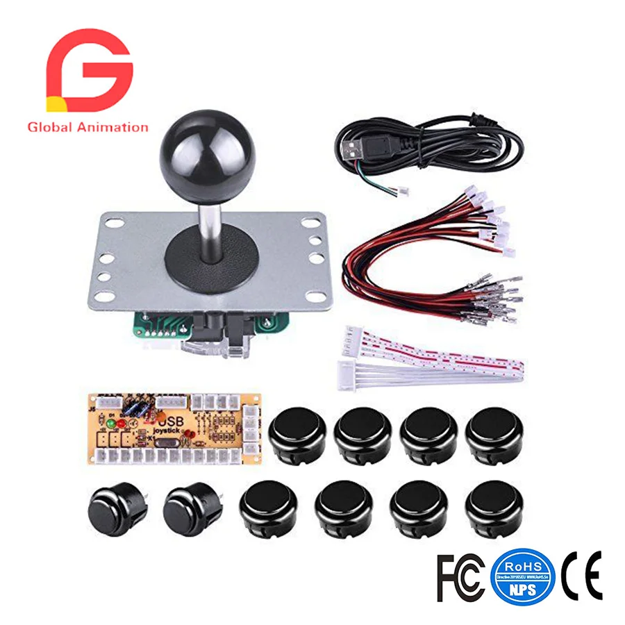 

Arcade Game DIY Parts kit for PC and Raspberry Pi Black 5Pin Joystick