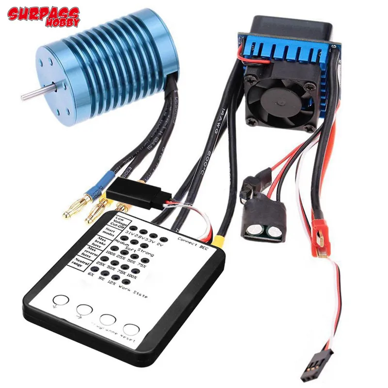 

SURPASS HOBBY 3650 4370KV 4P Brushless Motor & 45A ESC & LED Programming Card Combo RC Set