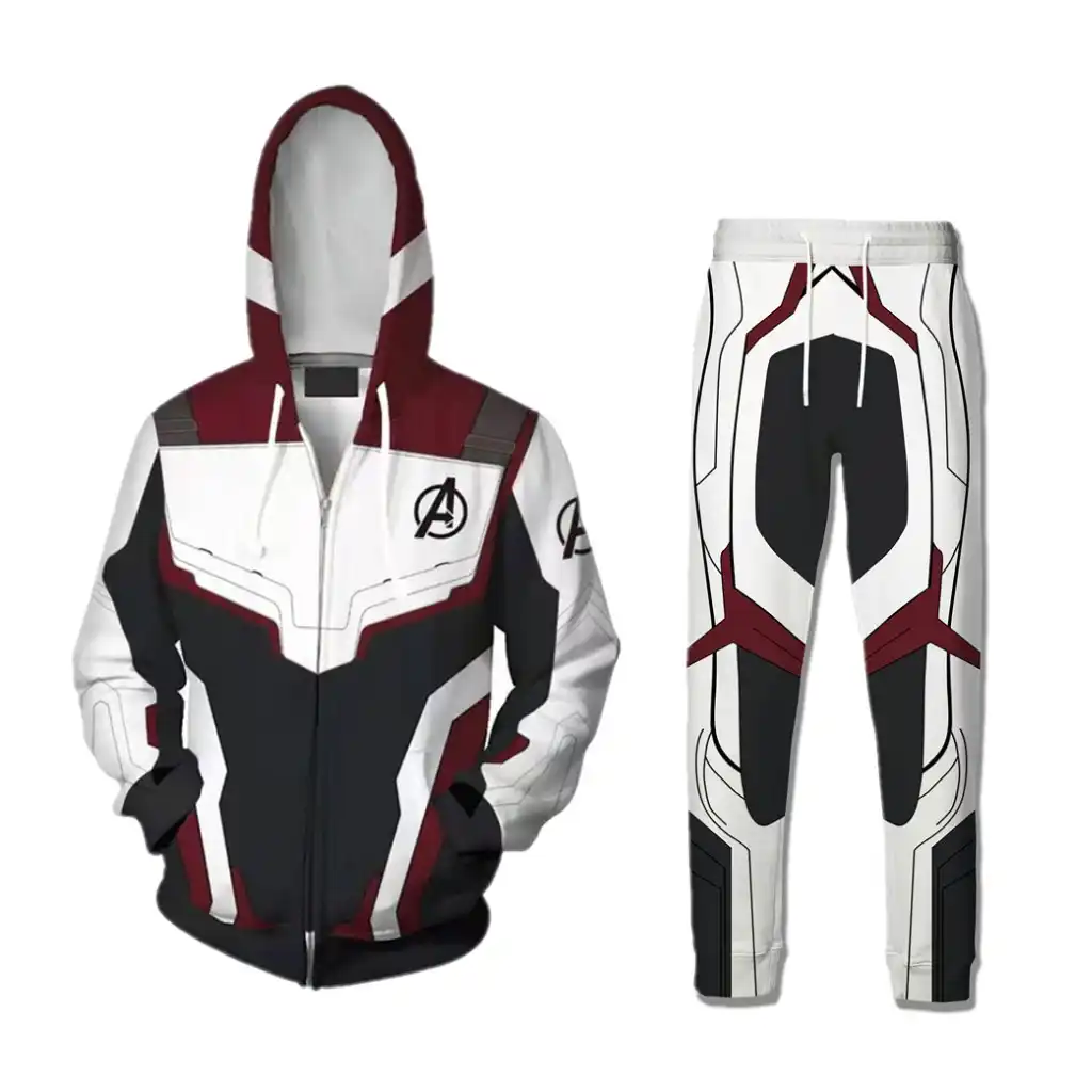 Avengers Endgame Quantum Realm Sweatshirt Advanced Tech Hoodie Cosplay Costumes Jacket Sweatpant Joggers Pants - 