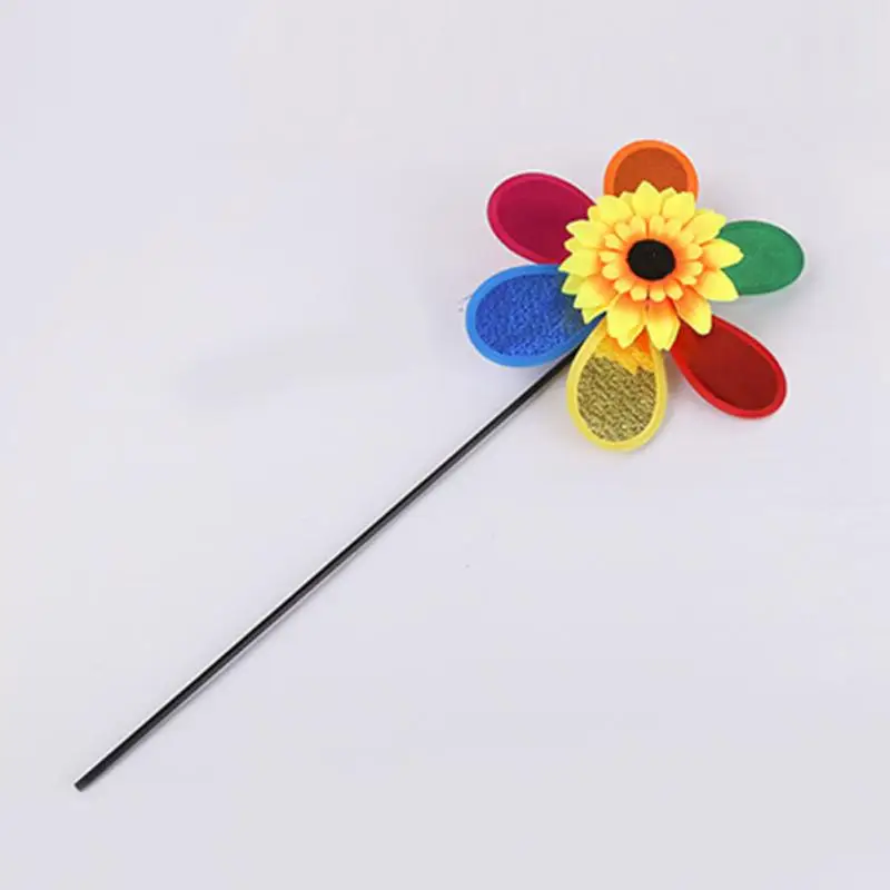 Забавный ребенок DIY цветной Подсолнух игрушка ветряной мельницы дети активного отдыха Игрушка садовый Декор подарок для детей #01