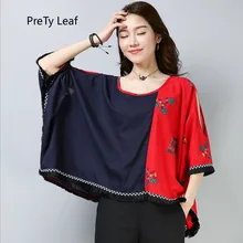 Летние Национальный стиль Свободные Большой Размеры Bat T-Shirt