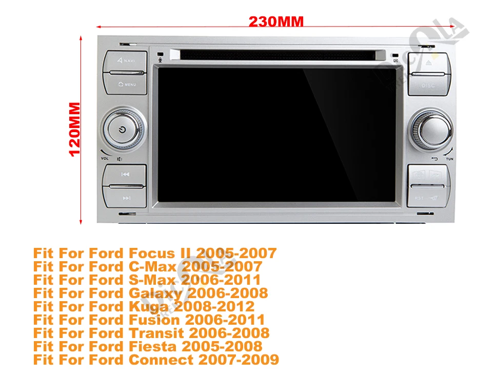 Discount 7" 2 din android 9.1 Quad cores car dvd player gps for ford focus 2/mondeo/s max/c-max/fusion/fiesta/transit radio head unit 0