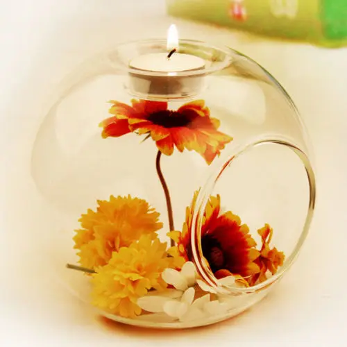 

Faroot Romantic Wedding Dinner Decor Crystal Glass Hanging Candle Holder Candlestick
