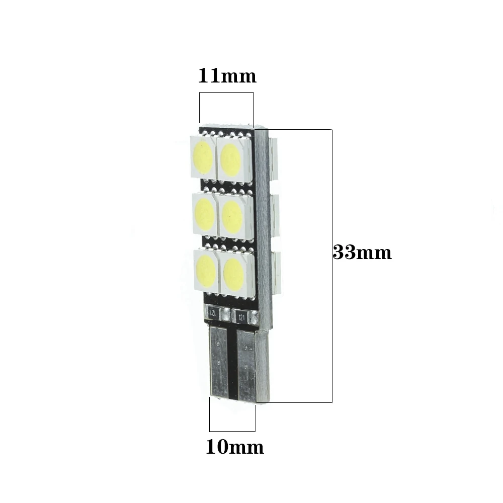 2 шт. T10 W5W 194 12SMD 5050LED индикатор боковой знак светильник парковочные лампы багажник