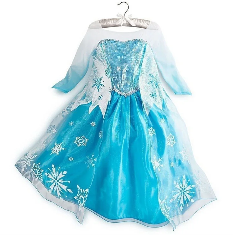 

2018 Fashion Infant Princess Girls Dress Girl Cosplay Party Costume Kids Clothes Dress For Children Evening Prom Blue Gown