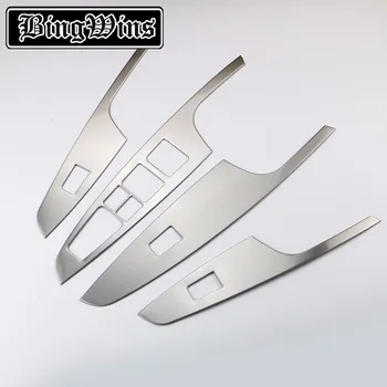 

4pcs/set Silver Door Window Switch Lift Cover Botton Panel Trim Car-Styling For Hyundai Tucson 2015-16 decorate car Accessories