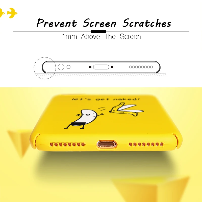 Hisomone Funny Cartoon Phone Case For iPhone 6 6S Plus Case Cute Patterned Back Cover For iPhone 8 7 Plus X Cases Yellow Capa