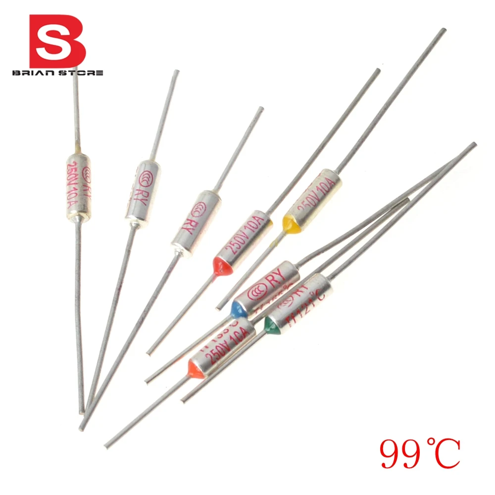 

SF96U-1 RY Temperature fuse Mini thermal fuse 250V 10A 99 degrees Micro temp metal shell fuse Thermal Cutoff Free Shipping
