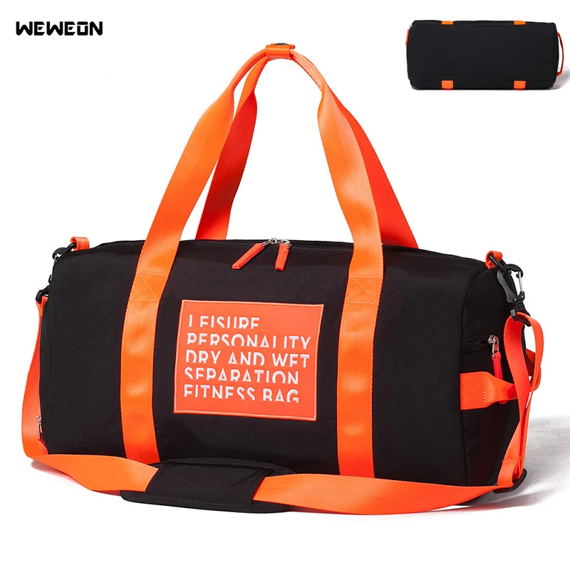 

Women's Dry-wet separation Sport Gym Bags Embroidery Fitness Handbag Colorful Lace Yoga Duffel Tote Travel/Luggage for shoes
