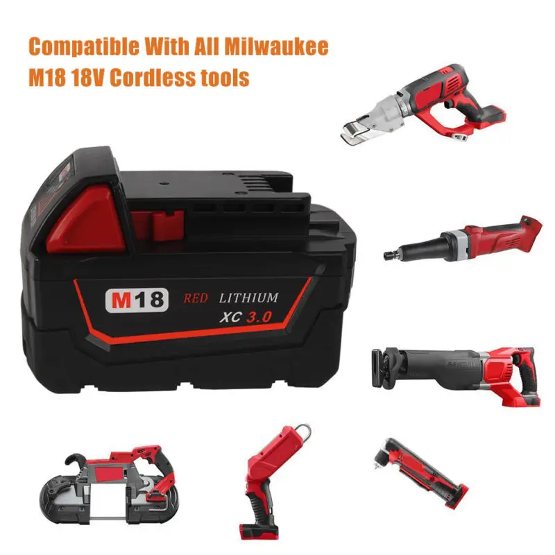 Аккумуляторная батарея M18 18 в 3000 мАч для Milwaukee сменная литий ионная 48 11 1850 XC18 1852
