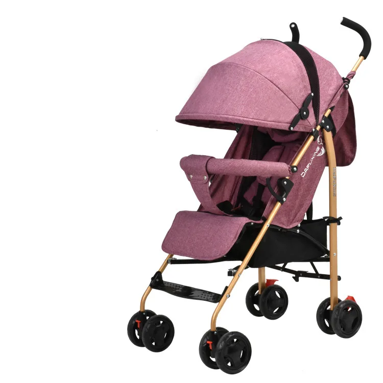 

Four Seasons Mini Portable Baby Strolly Carbon Steel Material Foldable Infant Carriage With Sunshade On The Plane For 0-3T Baby