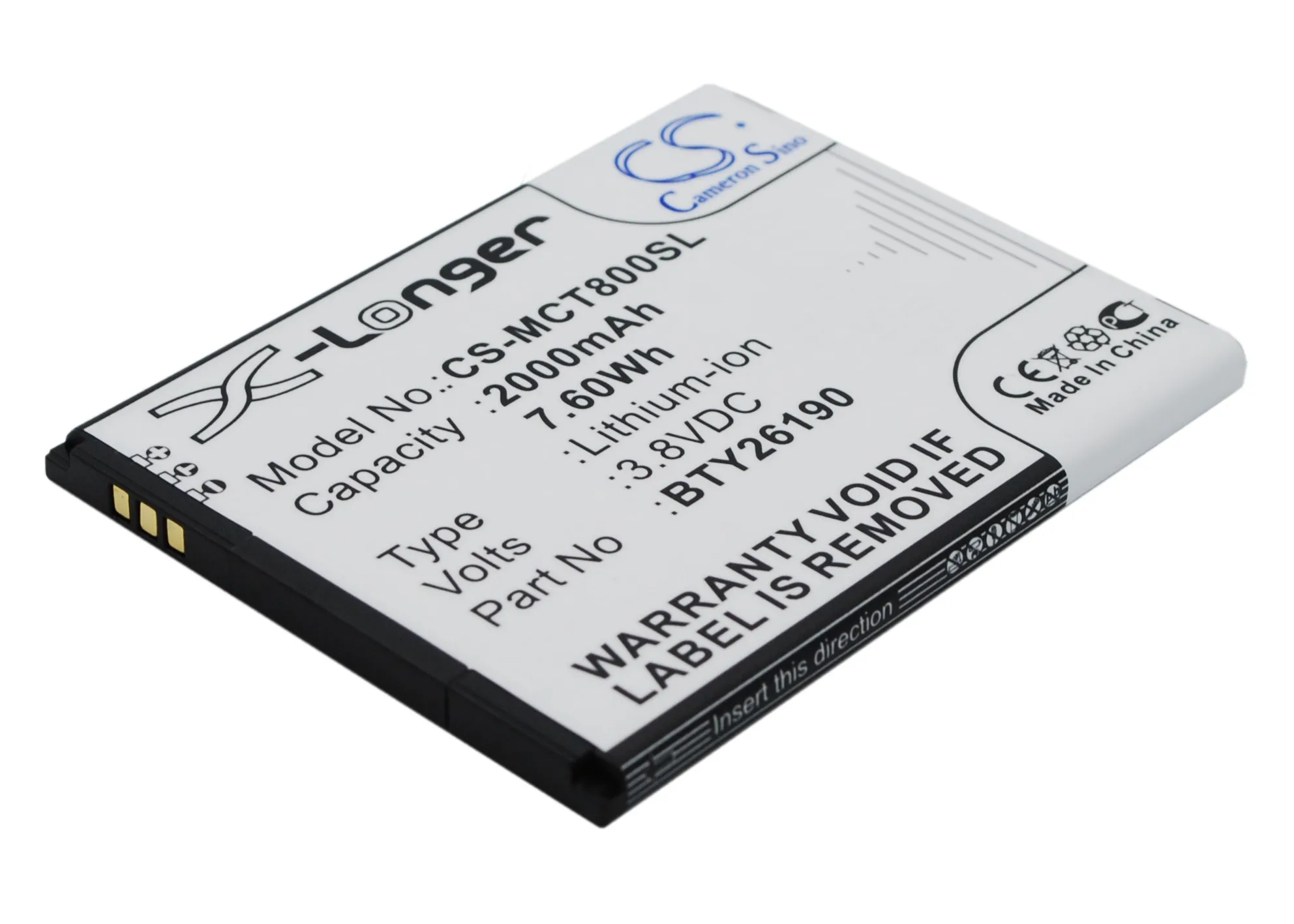 Аккумулятор Cameron Sino BTY26190 BTY26190Mobistel/STD Cynus T8 для Mobistel T8|2000mah battery|cameron sinobattery 2000mah |