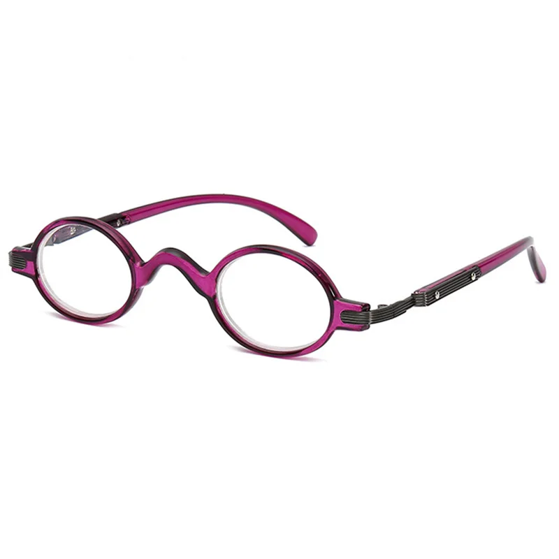 Кошачий глаз, круглые очки для чтения, женские и мужские маленькие очки, очки по рецепту дальнозоркости, диоптрийные очки+ 1,0 1,5 2,0 2,5 3,0 - Цвет оправы: Фиолетовый