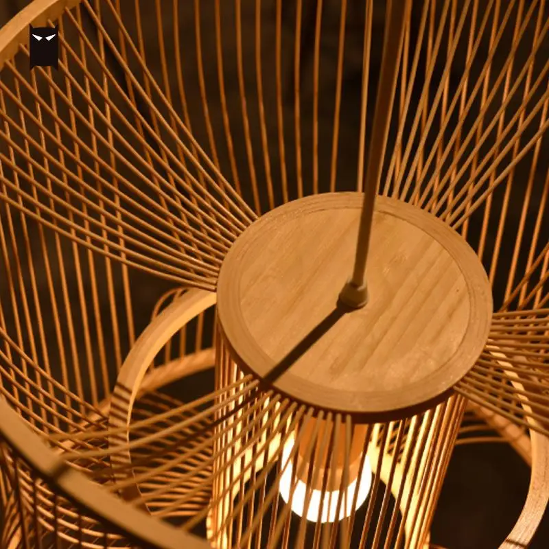 Us 295 0 42cm Bamboo Wicker Rattan Pendant Light Fixture Asian Chinese Japanese Rustic Hanging Ceiling Lamp Design For Dining Table Room In Pendant