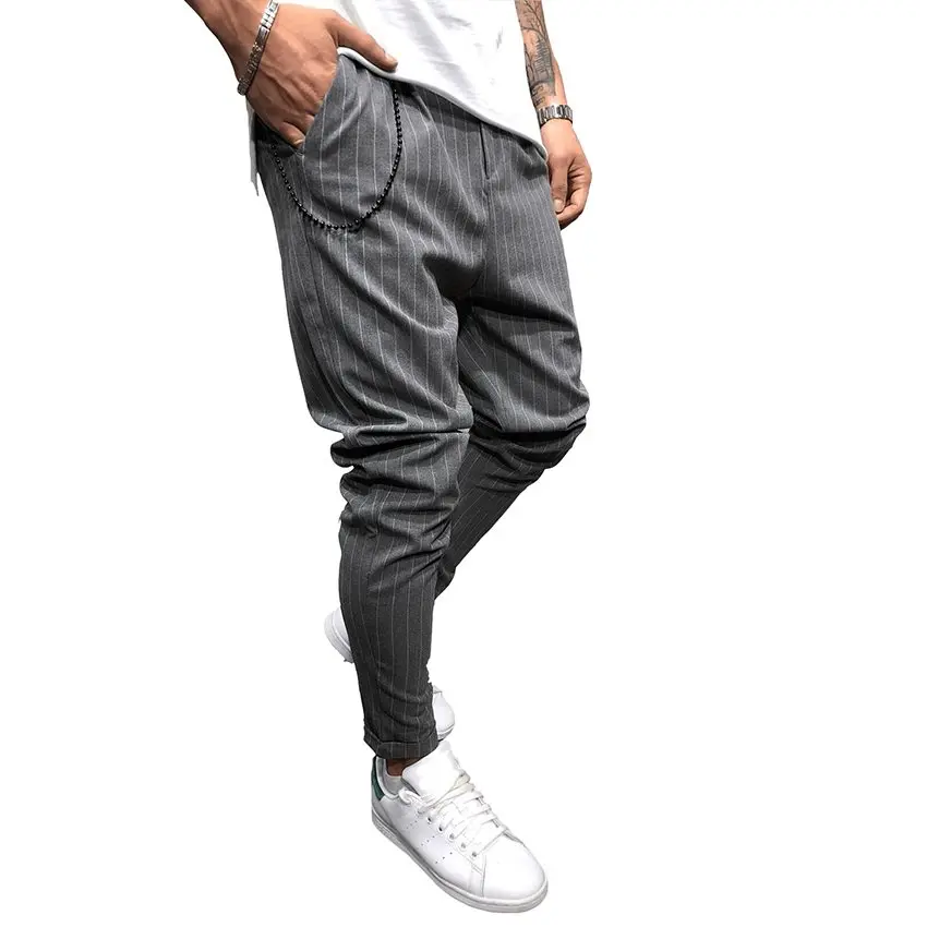 2019 Spring New Fashion Men's Casual Suit Pants Streetwear Stripes Casual Slim Fit Trousers Male Pants 2019 Spring New Fashion Men's Casual Suit Pants Streetwear Stripes Casual Slim Fit Trousers Male Pants
