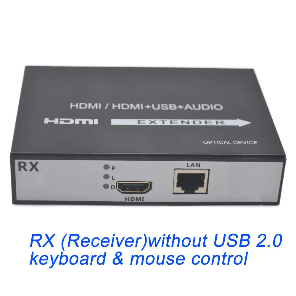 150 м HDMI USB удлинитель RJ45 IP сеть USB KVM над IP удлинитель над Cat5 Cat5e Cat6 H.264 HDMI KVM удлинитель с петлей - Цвет: One RX without KVM