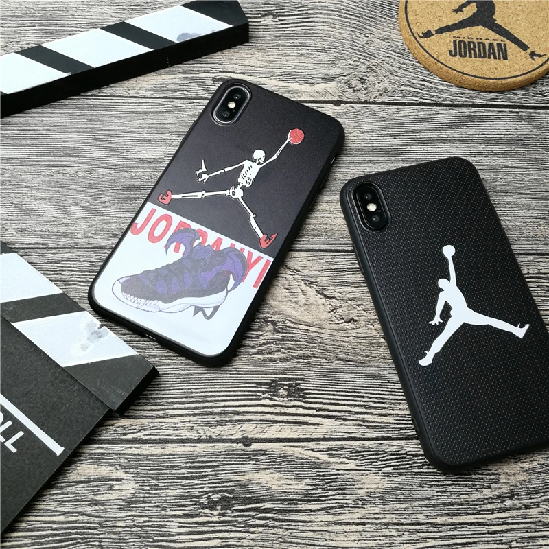 

Air Jordan Sports Case For Iphone X XS MAX XR10 8 7 6 6s plus Cases 3d Relief Soft Matte Silicone Phone Cover 8plus Funda Coque