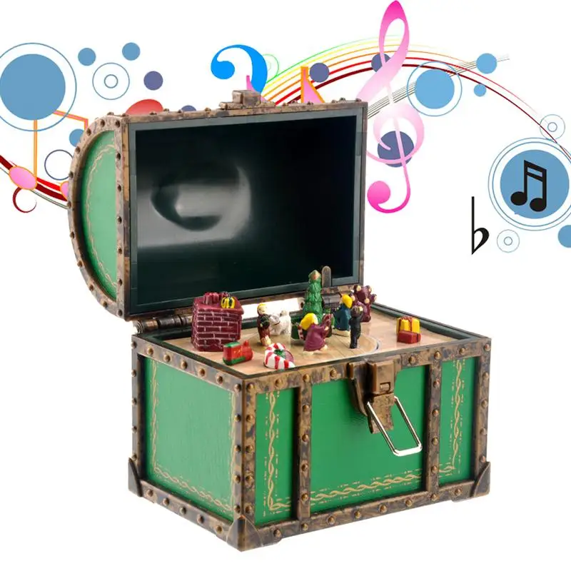 Funny Mini Christmas Chest Style Music Box Musical Box Christmas Gift