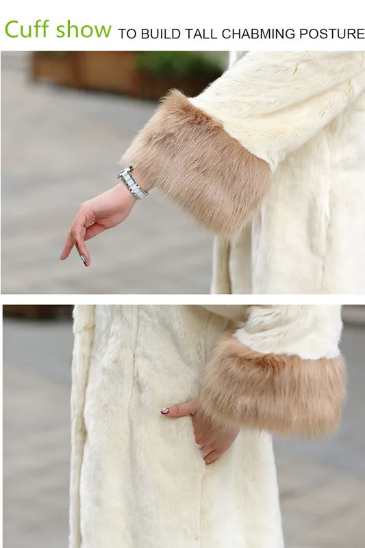 Новая осенняя и зимняя мода Европа и Америка Благородный Воротник имитация меха пальто длинное пальто женская одежда