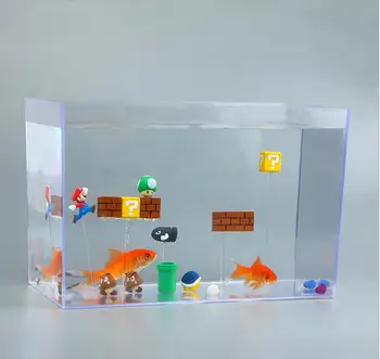 

2017 Super Mario Bros Figure Mario Bullet Mushroom Tortoise Wall Well PVC Action Figure Model Toys DIY Decoration Gift