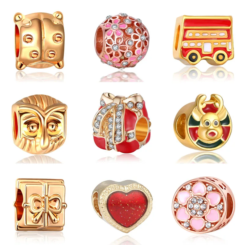 

fit pandora rose gold beads jewelry bijoux bracciale bisuteria french bead silver perfumes mujer originales bracelet charms