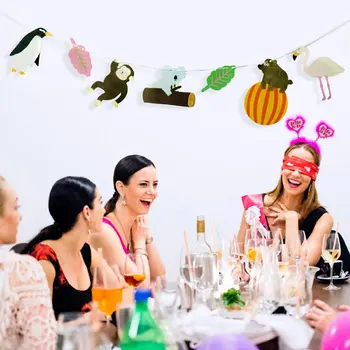 

1 Set Kawaii Forest Animal Garland Baby Shower Banner Hawaii Party Decorations Kids Party Decoration Party Garland Flags Decor