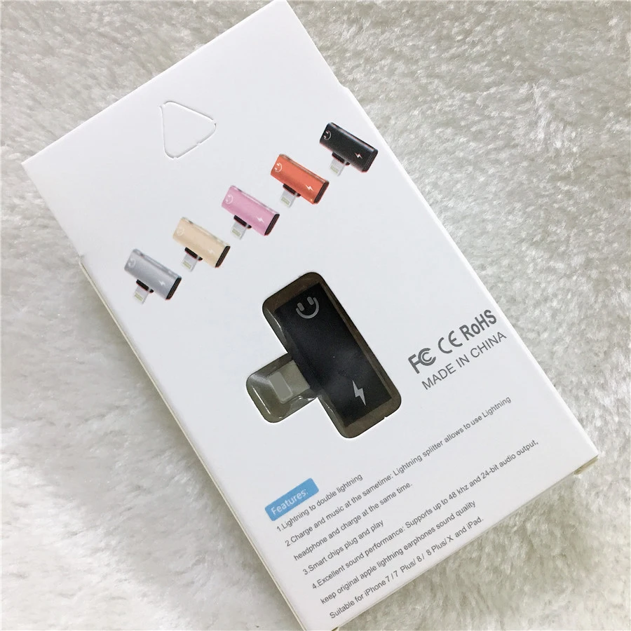 2 в 1 аудио Зарядка адаптер для iPhone 7 8 Plus X двойной порт аудио Зарядка Наушники Адаптер Мини конвертер вызов пульт дистанционного управления